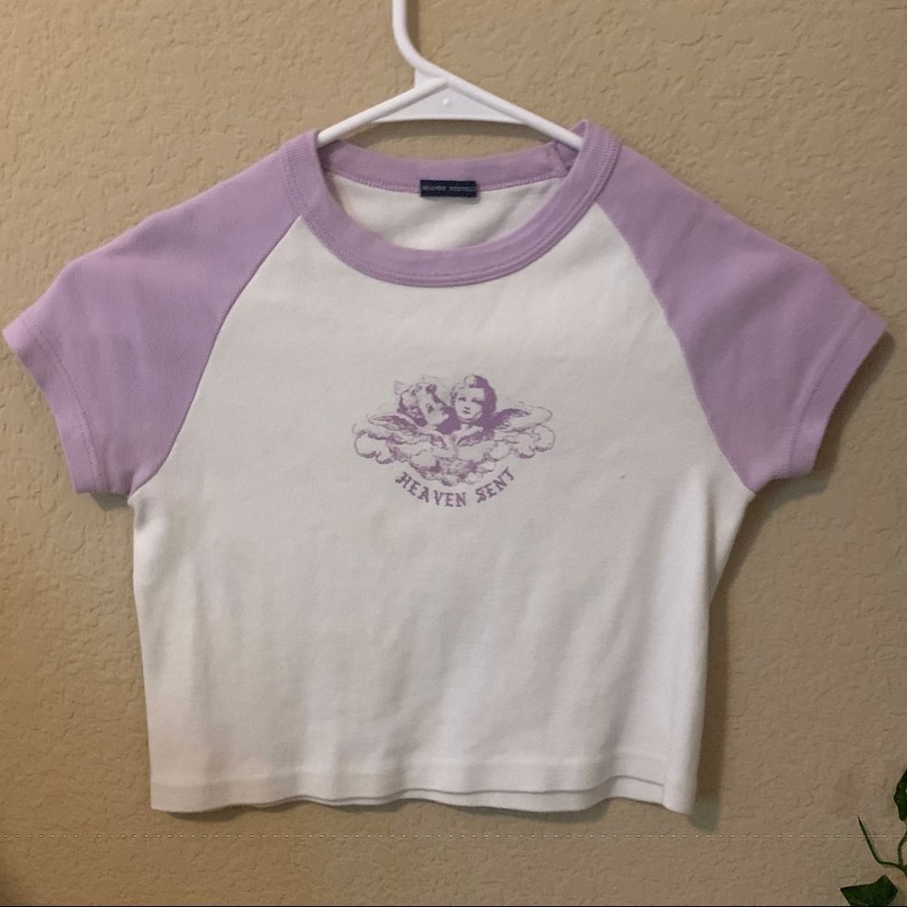 rare brandy Melville cropped heaven sent t shirt!